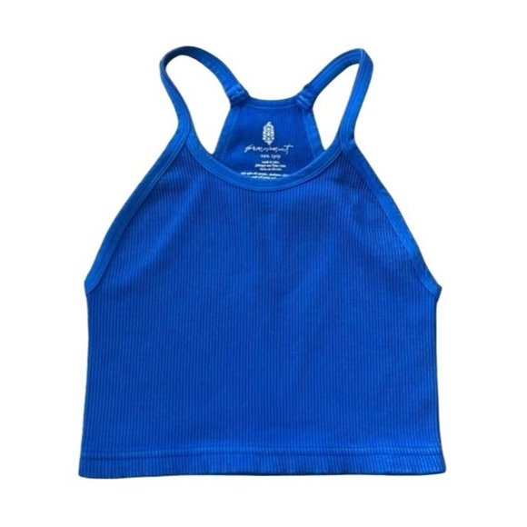 COPY - FREE PEOPLE FP MOVEMENT ROYAL BLUE HAPPINESS RUNS CROP TANK NWOT SZ:X/S … - Picture 2 of 5
